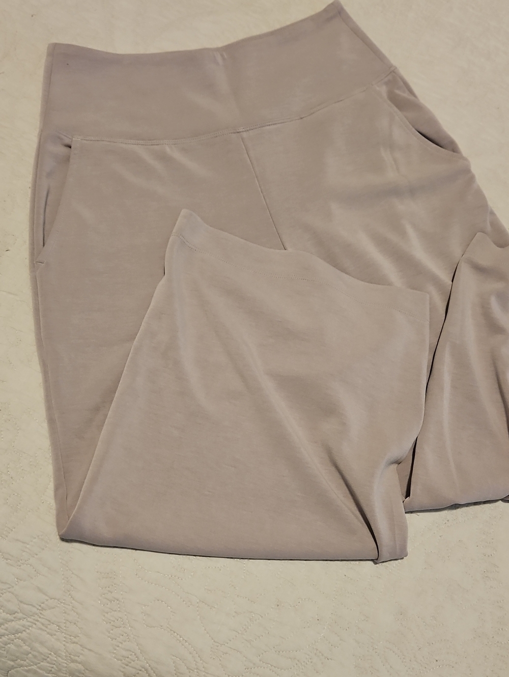 Athleta High-Waist SeaSoft Capri Pants - Light Lavender Taupe Grey